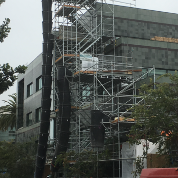 Building scaffolding construction site outdoors