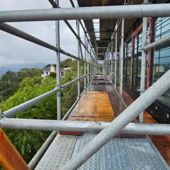 Building construction scaffolding outdoor view