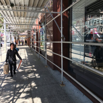 Sidewalk scaffolding and pedestrian safety